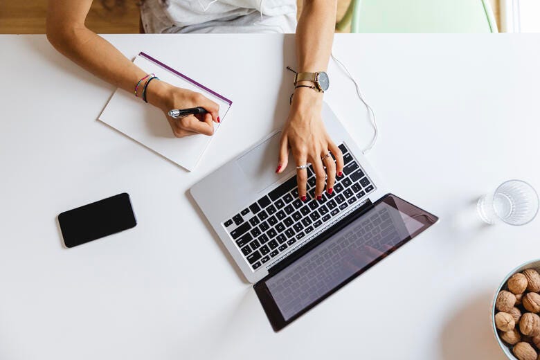 a person using a laptop