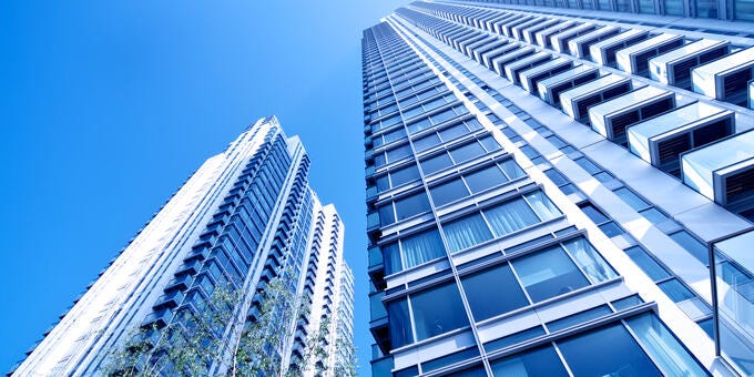 a low angle view of a building